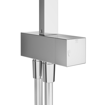 Душевая колонна квадратная Fonte/Фонте на 2 потока без смесителя, хром