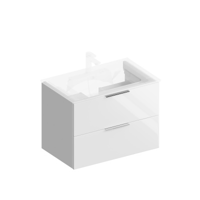 Тумба Piano Forte/Пиано Форте подвесная 75 см, 2 ящика, белый глянцевый