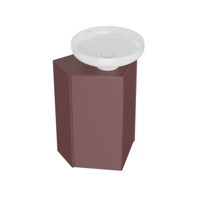 Тумба-модуль Caravan/Караван под раковину со столешницей без боковин, подвесная 50, нажимное открывание, марокканский гранатовый Тумба-модуль Caravan/Караван под раковину со столешницей без боковин, подвесная 50, нажимное открывание, марокканский гранатовый