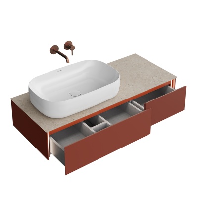 Тумба MAGICA подвесная 120, 2 ящика, венецианский красный матовый Тумба MAGICA подвесная 120, 2 ящика, венецианский красный матовый