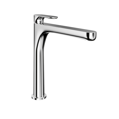 Смеситель для раковины Ole/Оле однорычажный высокий без донного клапана, хром глянец