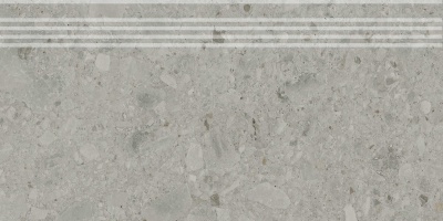 Ступень Чеппо ди Гре серый матовый обрезной 30x60x0,9