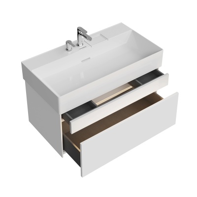 Тумба Logica/Лоджика подвесная 2 ящика 90 см, белоснежный