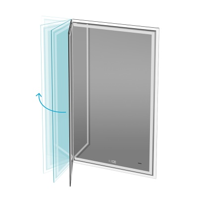 Зеркало Tecno M/Текно M 65 с поворотной дверцей, подсветкой и функцией антизапотевание, белое Зеркало Tecno M/Текно M 65 с поворотной дверцей, подсветкой и функцией антизапотевание, белое