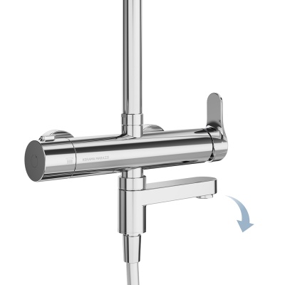 Душевая колонна Fonte/Фонте на 3 потока с поворотным изливом и механическим смесителем, хром