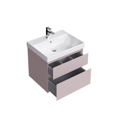 Тумба Cubo/Кубо подвесная с ящиками 60, мальва матовая