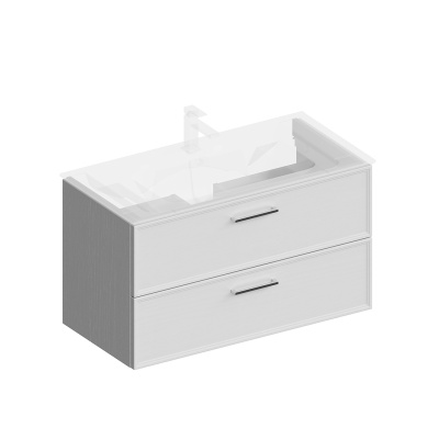 Тумба Piano Classic/Пиано Классик подвесная 95 см, 2 ящика, ясень белый матовый Тумба Piano Classic/Пиано Классик подвесная 95 см, 2 ящика, ясень белый матовый