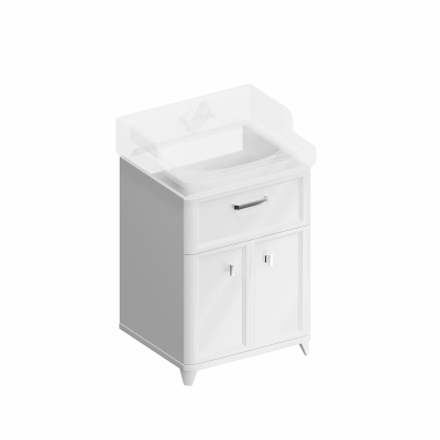 Тумба Pompei/Помпеи напольная с ящиком и дверцами 60, белая глянцевая