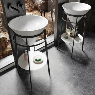 Раковина Cono/Коно встраиваемая сверху 44, белая глянцевая