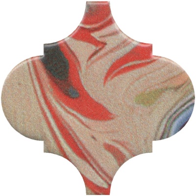 Декор Арабески Венеция красный матовый 6,5x6,5x0,69