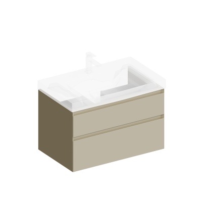 Тумба Cubo/Кубо подвесная с ящиками 80, лимо матовая