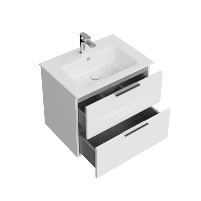 Тумба Piano Forte/Пиано Форте подвесная 65 см, 2 ящика, белый глянцевый