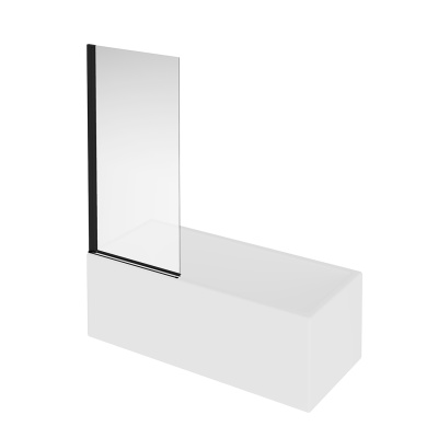 Шторка на ванну Vetro/Ветро, распашная 80х150, матовый черный Шторка на ванну Vetro/Ветро, распашная 80х150, матовый черный