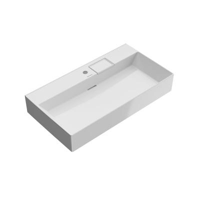 Раковина Logica/Лоджика мебельная\подвесная с одним отверстием 90, белая глянцевая