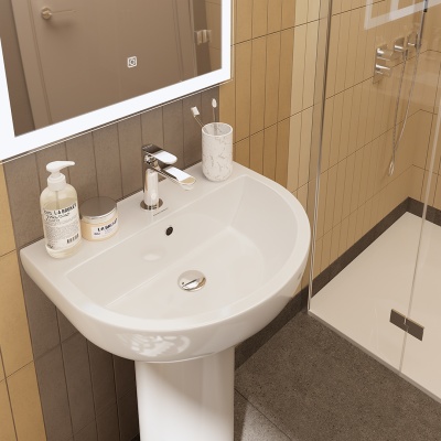 Раковина Buongiorno/Бонджорно подвесная 55, белая глянцевая