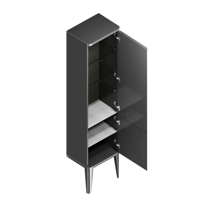 Пенал Pompei/Помпеи напольный\подвесной 150, черный глянцевый