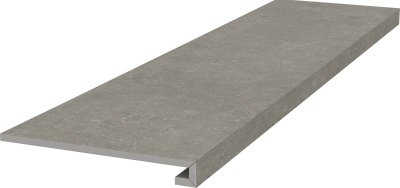 Ступень клееная фронтальная Касабланка HP серый матовый обрезной 33x119,5x0,9