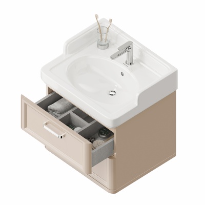 Тумба Pompei/Помпеи напольная с 2 ящиками 60, камео бежевый глянцевый