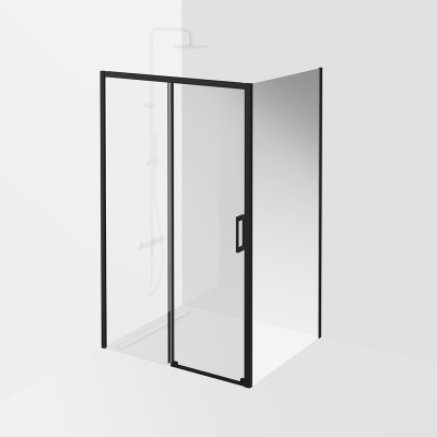 Душевая дверь Vetro/Ветро, раздвижная, 120х195, матовый черный