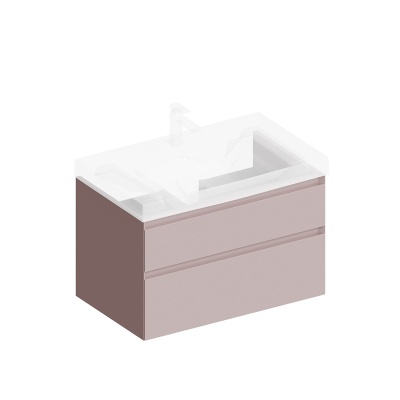 Тумба Cubo/Кубо подвесная с ящиками 80, мальва матовая