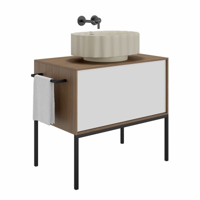 Ножка Atollo/Атолло 80 высокая металлическая, черная матовая