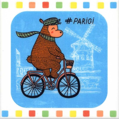 Декор Большое путешествие Велосипед глянцевый 20x20x0,69