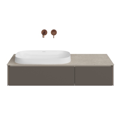 Тумба Magica/Маджика подвесная 120, 2 ящика, вечерний серый матовый                        