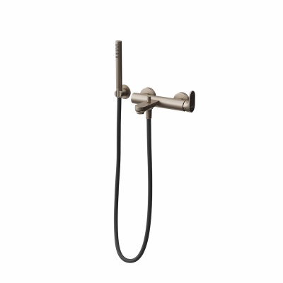 Ручной душ Ole/Оле с держателем для лейки и шлангом, без вывода для подачи воды, золотой атласный