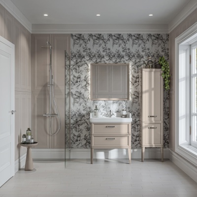 Пенал POMPEI напольный\подвесной 150, камео бежевый глянцевый Пенал POMPEI напольный\подвесной 150, камео бежевый глянцевый