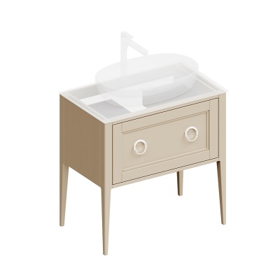 Тумба Plaza Classic/Плаза Классик напольная 1+1 ящик 80, капучино матовый