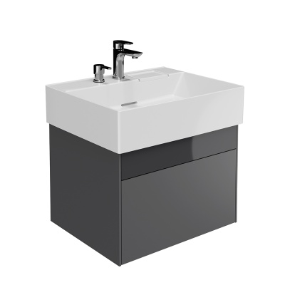 Тумба Logica/Лоджика подвесная 2 ящика 60 см, стальной серый Тумба Logica/Лоджика подвесная 2 ящика 60 см, стальной серый