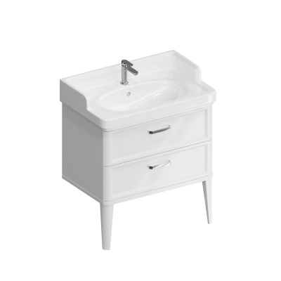 Тумба Pompei/Помпеи напольная с 2 ящиками 80, белая глянцевая