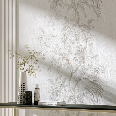 Обои виниловые Оранжерея мотив, белый Обои виниловые Оранжерея мотив, белый