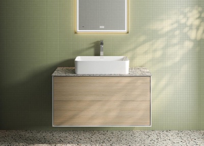 Тумба Plaza Modern/Плаза Модерн подвесная 100, нажимное открывание, 2 ящика, дуб виченца Тумба Plaza Modern/Плаза Модерн подвесная 100, нажимное открывание, 2 ящика, дуб виченца