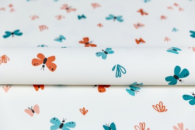 Обои виниловые на флизелиновой основе Уик-энд мотив, оранжево-синий бабочки Обои виниловые на флизелиновой основе Уик-энд мотив, оранжево-синий бабочки