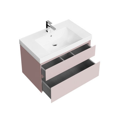 Тумба Cubo/Кубо подвесная с ящиками 80, мальва матовая