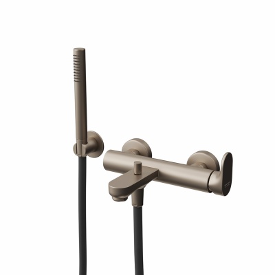 Ручной душ Ole/Оле с держателем для лейки и шлангом, без вывода для подачи воды, золотой атласный