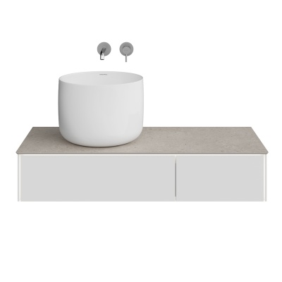 Тумба Magica/Маджика подвесная 120, 2 ящика, утренний серый матовый     