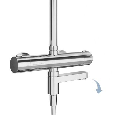 Душевая колонна FONTE на 3 потока с поворотным изливом с термостатически смесителем, хром