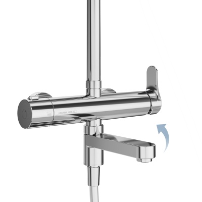 Душевая колонна Fonte/Фонте на 3 потока с поворотным изливом и механическим смесителем, хром