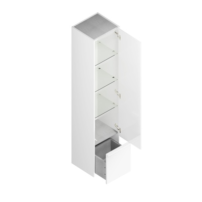 Пенал Modula/Модула подвесной 165 с дверцей и ящиком, белый глянцевый