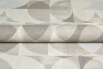 Обои виниловые на флизелиновой основе Шафран мотив, серый, круги