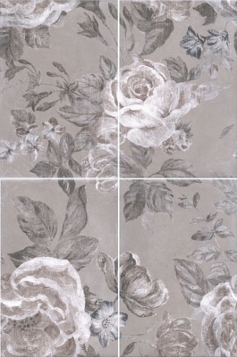 Панно Александрия серый матовый (из 4 ч. разм. 20х30) 40х60x0,69