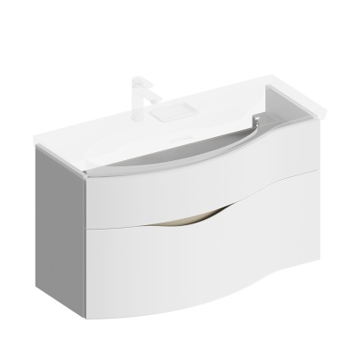 Тумба RIVA 100 см левая, белая матовая