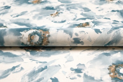 Обои виниловые на флизелиновой основе Легато мотив, голубой Обои виниловые на флизелиновой основе Легато мотив, голубой