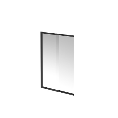 Шторка на ванну Vetro/Ветро, раздвижная/распашная, 100х150, матовый черный