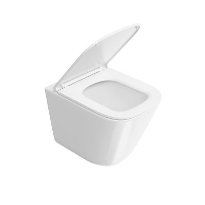 Унитаз CUBO Tornado подвесной, с системой смыва торнадо с крепежом и сиденьем, белый глянцевый