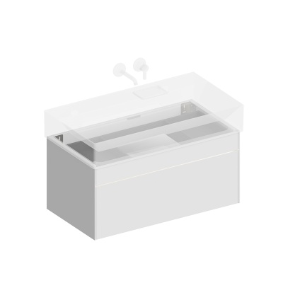 Тумба Logica/Лоджика подвесная 2 ящика 90 см, белоснежный
