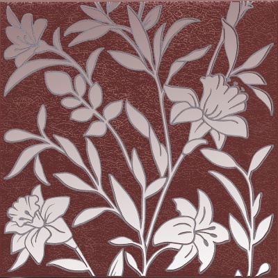 Декор Барберино 4 бордо глянцевый 20x20x0,69 Декор Барберино 4 бордо глянцевый 20x20x0,69