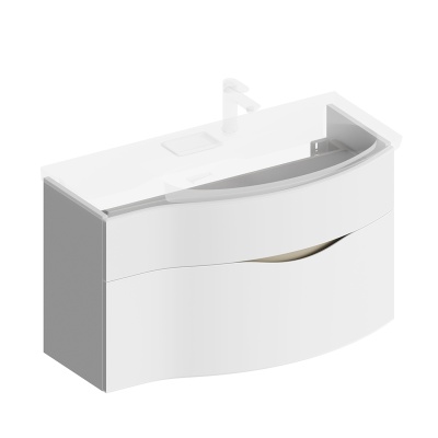 Тумба Riva/Рива 100 см правая, белая матовая